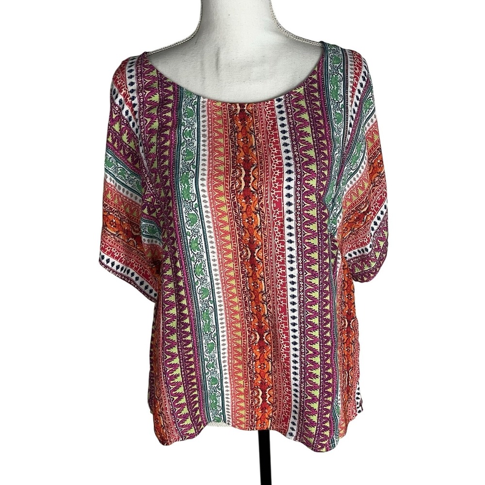 Anthropologie Maeve Milla Multicolor Printed Top Size‎ L
